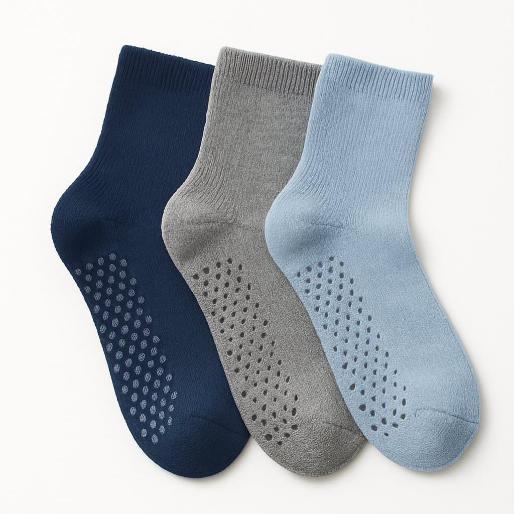 SilverStep Non-Slip Grip Socks, 3 Pairs
